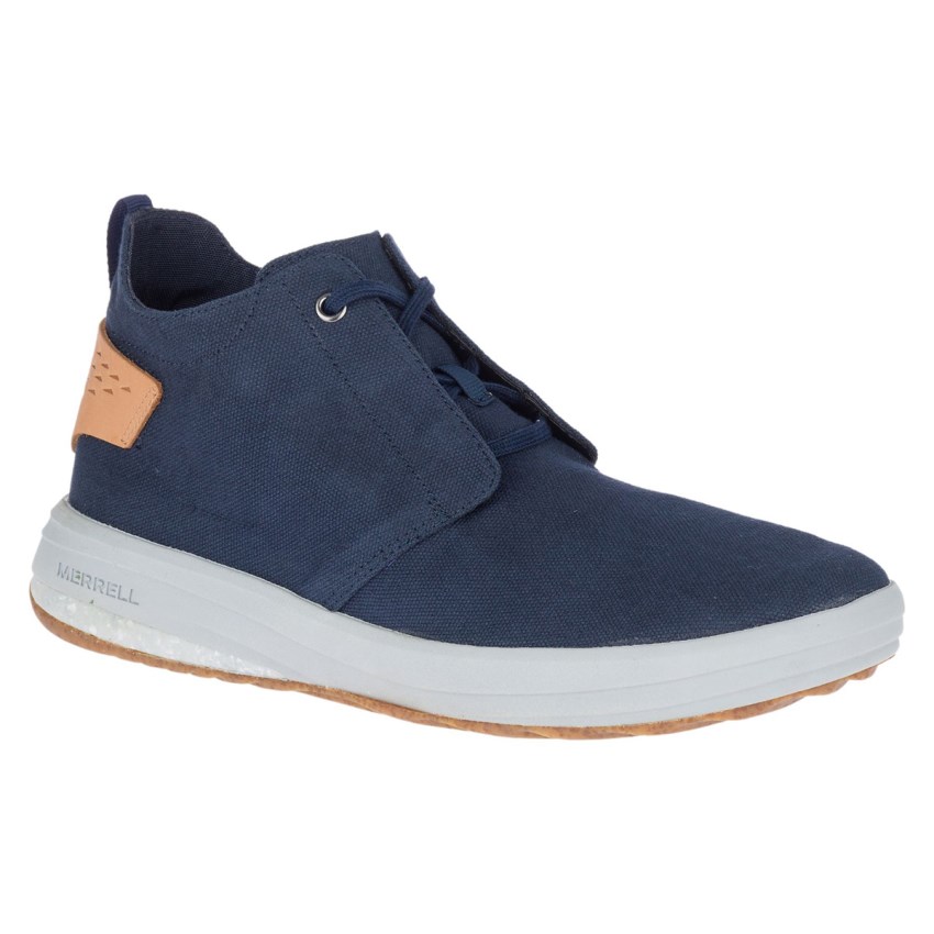 Bottes Merrell Gridway Mid Canvas Bleu Marine Homme | P.I.NYUW